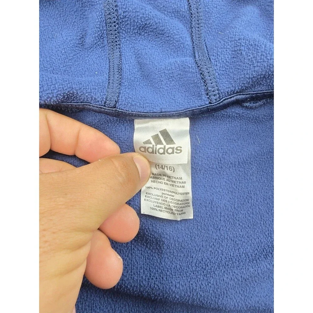 Adidas Boys Youth Full Zip Hoodie Jacket L Regular Fit Navy Blue